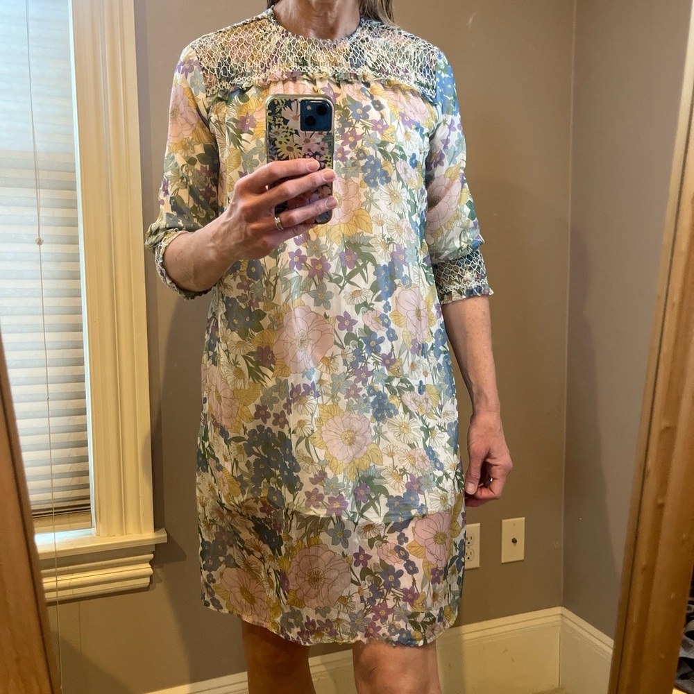 Vintage soft floral mini dress